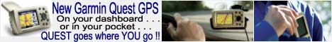 The portable Garmin Quest GPS navigation unit goes where you go in you car or in your pocket