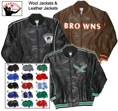 Classic Throwback leather jackets for your favorite NFL team from Mitchell and Ness
