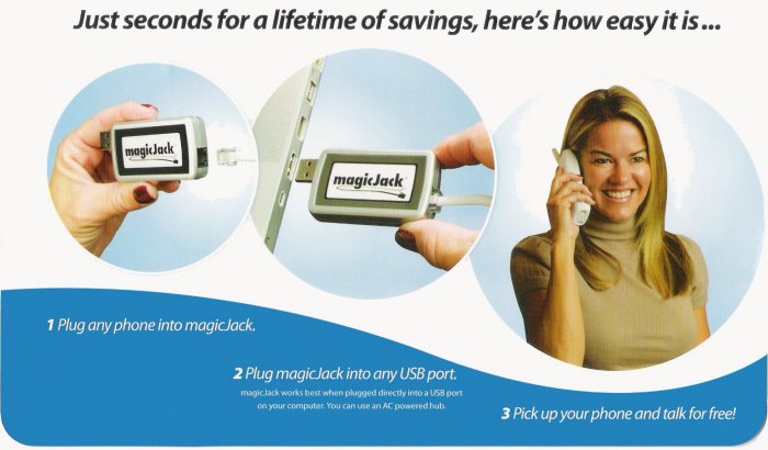 majic jack is as easy as 1- 2-3